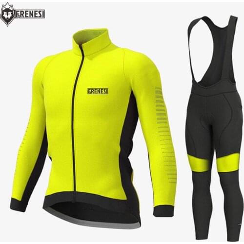 Frenesi Spring Winter Sets 2020 Unisex Outdoor Thermal Warm Fleece Bike Ciclyng Jersey Bib Trousers Kit Ciclismo Clothing