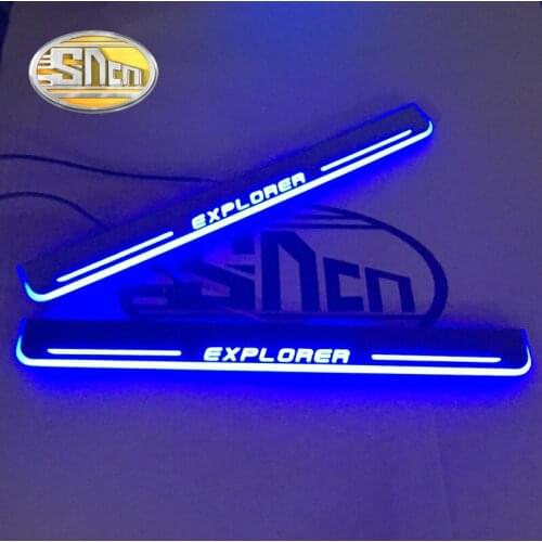 SNCN Waterproof Acrylic Moving LED Welcome Pedal Scuff Plate Pedal Door Sill Pathway Light For Ford Explorer 2011 - 2014