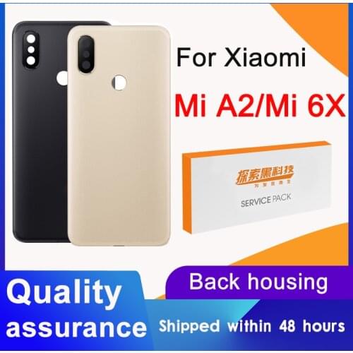 High Quality Back Housing Replacement For Xiaomi Mi A2 Back Cover Battery With Stickers For Xiaomi Mi 6X Rear Cover