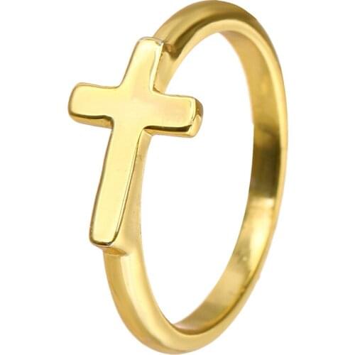 Bettyue Classic Round Gold Color Ring With Cross Appearance Sacred Style Jewelry Delicate Dress-up For Women In Festival Gift
