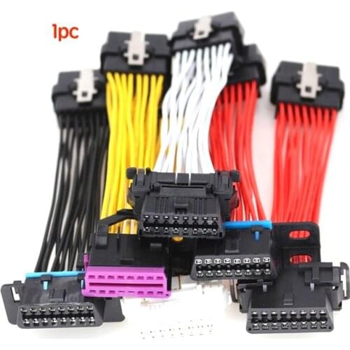 1pc Car OBD2 16pin ECU scanner plug connector OBDII male female