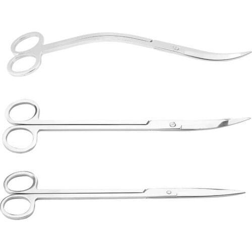 3Types Aquarium Plant Scissors Set Tool Stainless Steel Straight Curved Shear Aquarium Tank Tools Kit Aquascaping Fish Tank