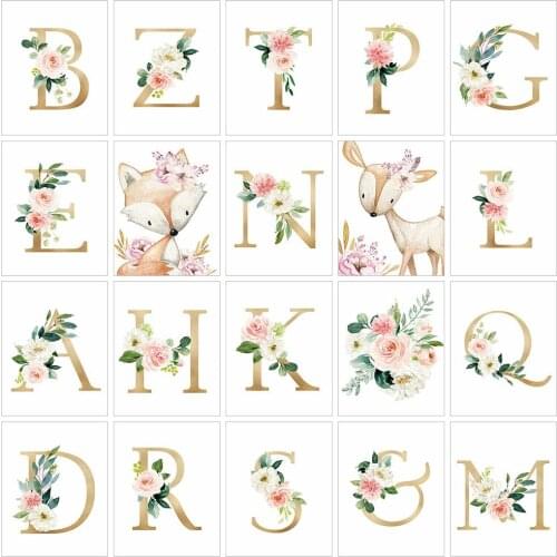 Huacan Full Square Diamond Painting Letter Art Set 5d Diamond Embroidery Mosaic Flower Home Decor