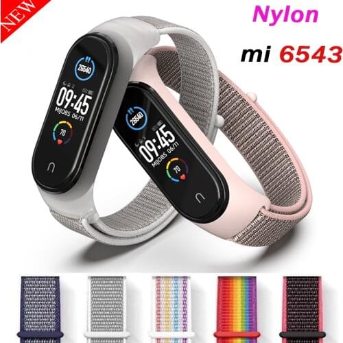 Nylon Strap for mi band 3 4 5 6 Bracelet Sport loop watch Belt pulsera correa Miband strap Wristband for xiaomi Mi band Bracelet