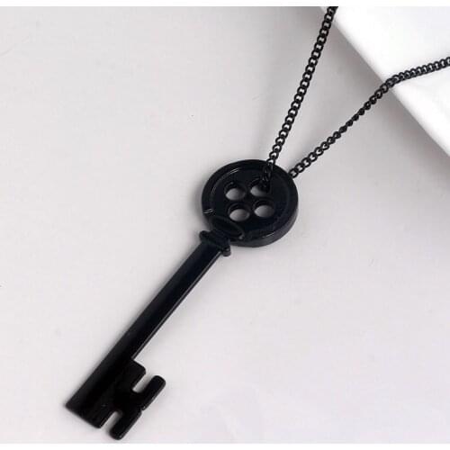 1pcs CORALINE KEY Necklace Keychain Movie Coraline Pendants Ghost Mother Skull Choker Jewelry Gifts Cosplay Props