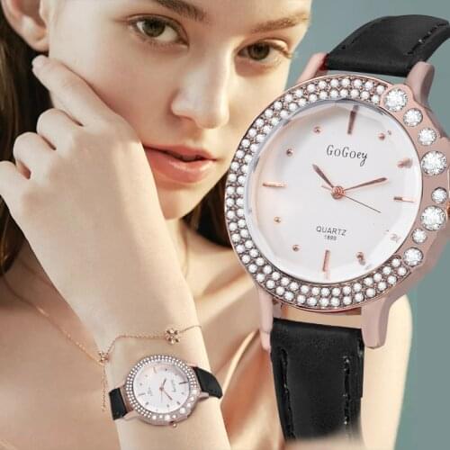 Gogoey Women Watch Luxury Brand Diamond Casual Simple Qu rtz Clock For Women Leather Strap Wrist Watch Reloj Mujer Drop Shipping