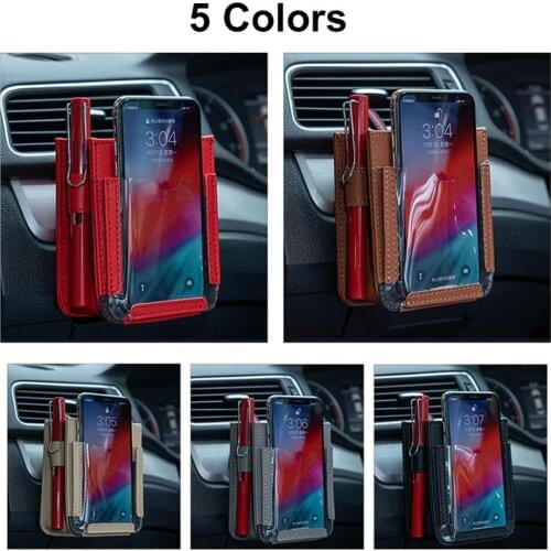 Car Vent Storage Bag Mobile Phone Holder Multifunctional Car Pocket Mobile Phone Storage Bag Key Card Bag Portable Storage Bag