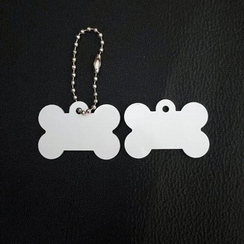 50pcs Wholesale In Stocks Sublimation Blank Dog Cat Pet Bone Name Tag Plates Personalized Bone Aluminum Id Tag Accessories