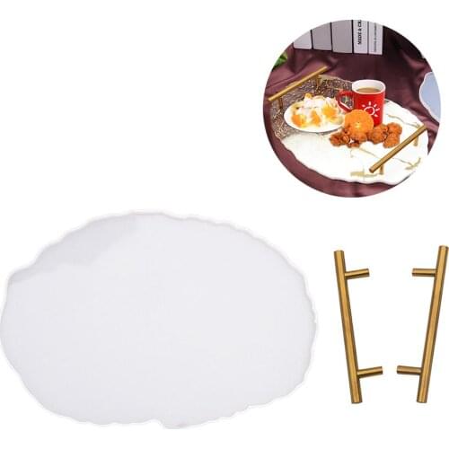 Resin Mold DIY Crystal Epoxy Fruit Tray Mold Table Tea Cup Pad Mold Tea Tray Holder Mould Silicone Casting Mold For DIY Crafts