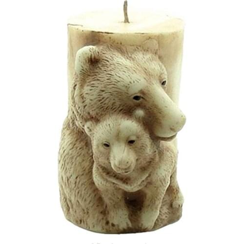 Polar Bear Design Art Candle Mold 3D Silicone Mold for Decorating Candle Making