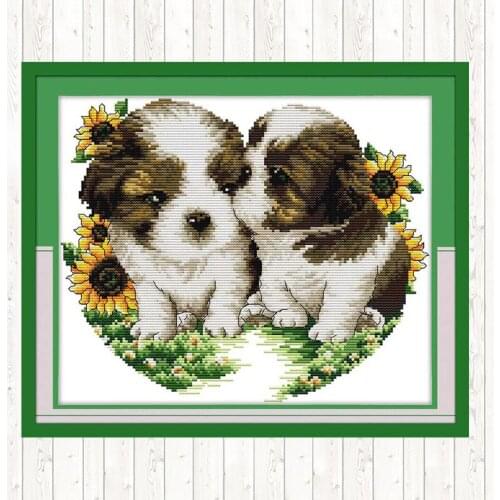 Kiss 14CT 11CT Counted and Stamped DIY Needlework Crafts Cross Stitch Embroidery Kit Handmade DMC Cotton Thread Printed Canvas