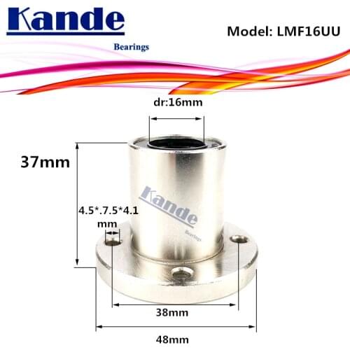 LMF16 UU 1pcs/lot LMF16UU Round Flange Linear Ball Bearing 16mm LMF16 For 3D printer SMF16UU Kande Bearings