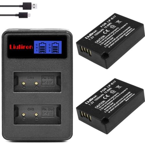 LP E17 LPE17 LP-E17 Battery + LCD USB Dual Charger for Canon EOS 200D M3 M6 750D 760D T6i T6s 800D 8000D Kiss X8i Cameras