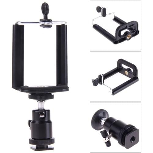 Mini Metal Tripod Ball Head Ballhead With Screw Hot Shoe Adapter 1/4'' Screw Mount For Selfie Stick DSLR Camera Flash Accessory