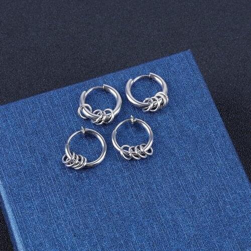 1PC Men Stainless Steel Nostril Nose Hoop Stud Rings Clip On Nose Rings Fake Nose Earring Piercing Fashion Jewelry