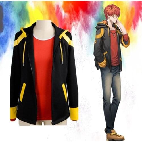 New Anime Mystic Messenger Cosplay Costume 707 Saeyoung Luciel Choi Outfit Halloween Costumes Hooded Jacket Hoodies