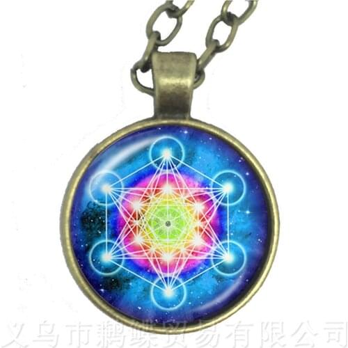 Pentacle Necklace Glass Round Dome Wicca Pagan Gothic Pentagram Fashion Jewelry Keep Talisman And Treatment Of Injury