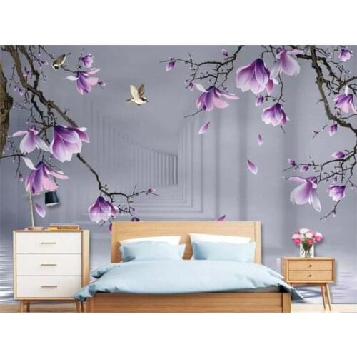 Custom 3D Photo Wallpaper HD hand painted magnolia bird Wall Mural Wallpaper For Living Room Bedroom 3d wallpaper