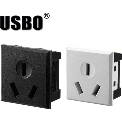Supply Black Card-type AU 16A 250V power socket embedded Australian standard desktop socket DC charging power socket module