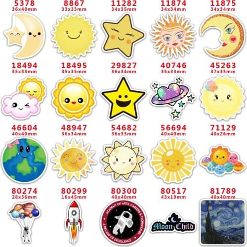 DIY Craft Supplies Sewing Accessories Cartoon Stars Printed Planar Resins Mold 30 Pieces. PR-5378