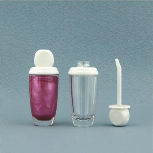 10ml Empty Lip Gloss Tube Diy Plastic Elegant Bright White Lid Transparent Bottle Liquid Lipstick Container Round Lipgloss New