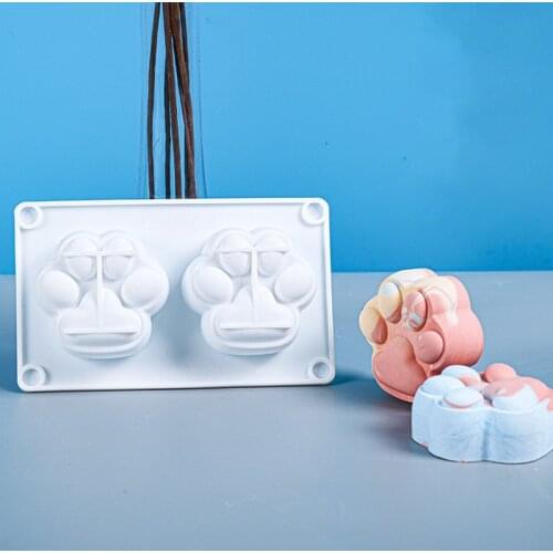 DIY 2 Pieces Cat Paw Silicone Mold For Handmade Baking Epoxy Resin Mould Home Kitchen Decoration Crafts Making Tools