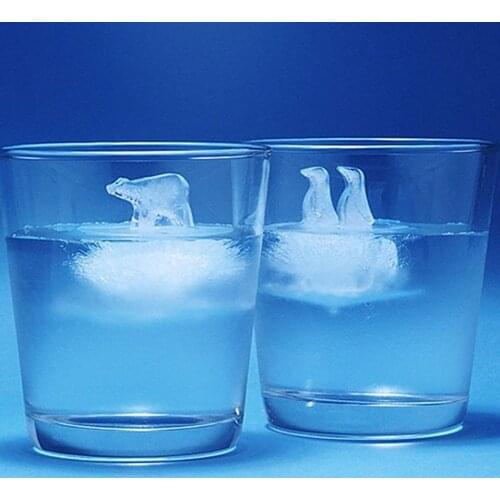 2pc Silicone Ice Cube Mold Penguin Polar Bear Popsicle Molds Silicone Ice Cube Tray Ice Cube Maker Ice Trays Accessories