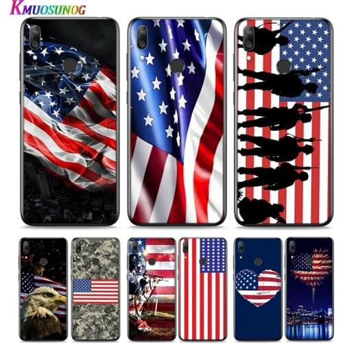 America USA Flag For Huawei P Smart 2021 2020 Z S Mate 40 RS 30 20 20X 10 Pro Plus Lite 2019 Silicone Phone Case