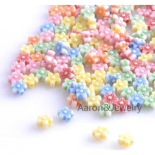 Blend Color flower Acrylic beads Spacer Beads Fit Jewelry Handmade 300PCs 6.5x3.7mm YKL0339X