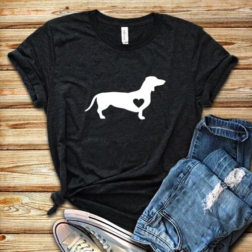 Dachshund Love Dog T-Shirt Doxie Shirt Wiener Dog clothes tshirt Tumblr T Shirts Women Causal Cotton Graphic Tee Harajuku Top