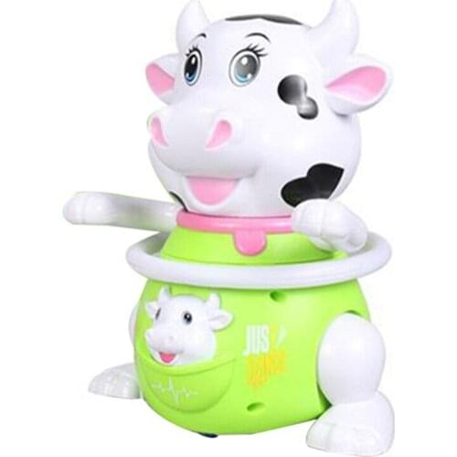 D7WF Funny Plastic Robot Novelty Mini Electric Music Cute Cow Dancing Creative Supplies Kids Relieve Boredom