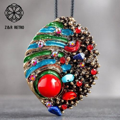 Womens Pendants With Colorful Beads Jewellery Vintage Celebrity Collar Neckless Long Necklaces for Grandmothers Day Gifts Mom