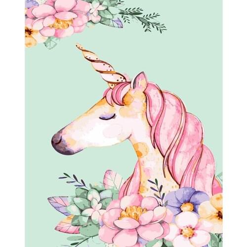 Unicorn DIY Digital Oil Painting by Numbers Drawing Coloring Canvas Hand Painted Picture Wall Home Decor Crafts 40 * 50CM