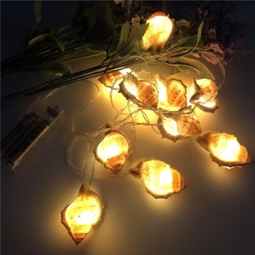 1.5m 10leds Conch String Lights Fairy Light Led String Light Party Bedroom Room Christmas Decoration for Home Battery Box Power