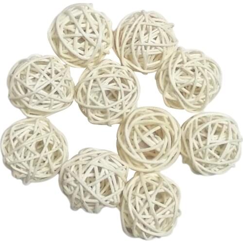 10Pcs Nice Colored Home Garden ing Ornaments Wicker Rattan Ball Rustic Vintage Birthday Nursery Decoration