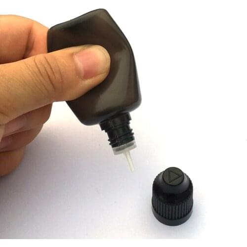 150pcs Black PE 30ml Plastic Dropper Bottle Soft Jar With Childproof Cap And Long Tip For Liquid Vial