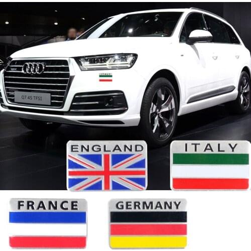 3D Car Trunk Badge england Italy France Germany Emblem Sticker Metal Aluminum Decal Logo For bmw mini lada seat skoda audi honda
