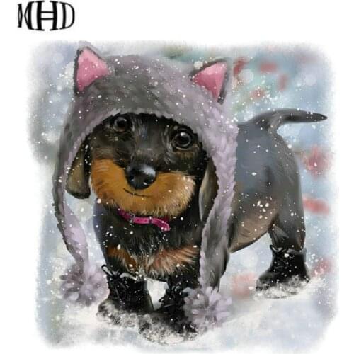 5D DIY Diamond Embroidery Pet Dogged & Round Diamond Painting Diamond Cross Stitch Animal Mosaic Decor Kit