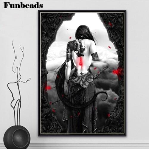 Diamond Painting Japanese woman Picture Of Rhinestones Diamond Embroidery Female warrior Cross Stitch Diamond Home Decor FF5575