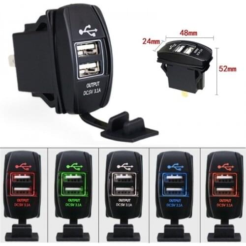 12-24V 3.1A LED Dual USB Car Auto Power Charger Port Socket for Cell Phone iPhone Samsung HUAWEI Universal