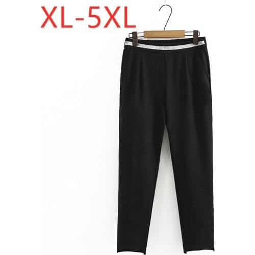 New 2020 Ladies Autumn Winter Plus Size Long Pants For Women Large Slim Casual Black Elastic Pocket Trousers 3XL 4XL 5XL