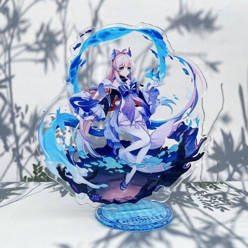 Anime Genshin Impact Sangonomiya Kokomi Eula Kujo Sara Yan Fei Xiao Acrylic Stand Model Display Figure Plate Desktop Toy
