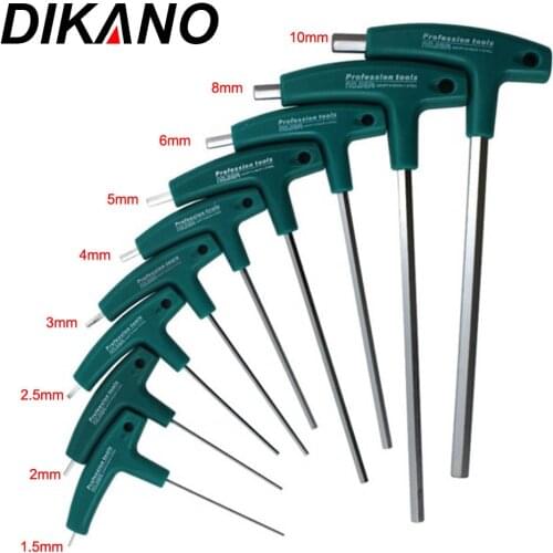 H1.5/2/2.5/3/4/5/6/8/10MM Hex Socket Screwdriver 5mm T-Handle Wrench Allen Screws Bike Bicycle Repair Tools