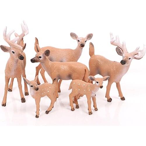 Simulation of wild animals wild white-tailed deer model solid static hand-made suit ornaments Christmas toys