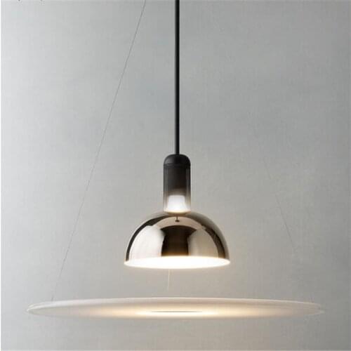 Italian Designers Led Chandelier Creative Art Nordic Bedroom Study Dining Room Round Flying Saucer Kitchen Lighting Fixture