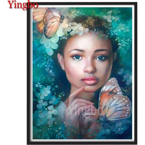 Woman butterfly Diy Diamond painting Mosaic Puzzle Diamond picture Full Square/round 5d Puzzle Embroidery sale,Wall Mural