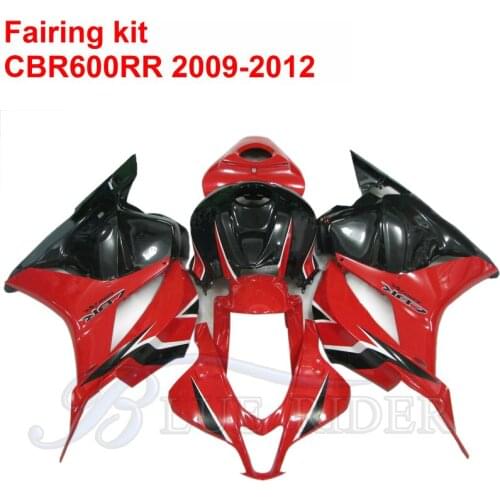 Injection Motorcycle Fairings Kits Honda F5 CBR-600RR 2009 - 2012 CBR 600RR 09 10 11 12 Red Black Fairing Bodyworks Customized