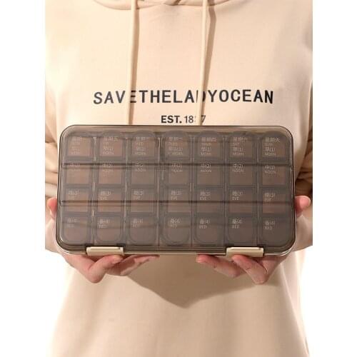 GY Pill Box Portable Large Capacity One Week Pill Box Packing Mini Medicine Storage Portable First-Aid Kit