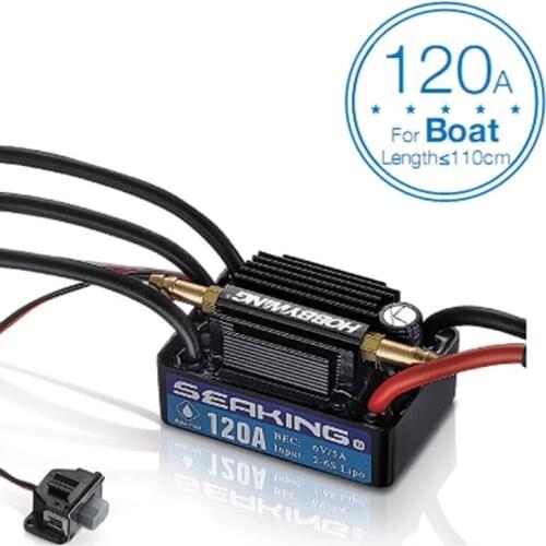 Hobbywing SeaKing V3 Waterproof 120A 2-6S Lipo Speed Controller 6V/5A BEC Brushless ESC for RC Racing Boat