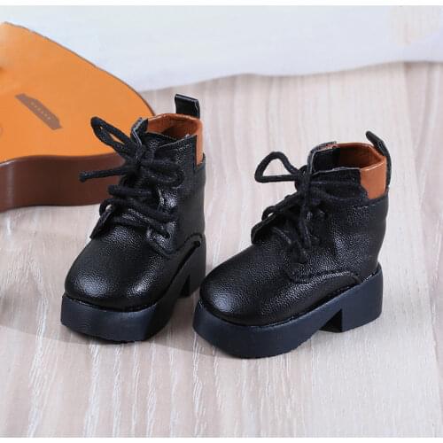 BJD Doll shoes suitable for 1-6size SD YOSD fashionable girls black Martin boots leather shoes doll accessories